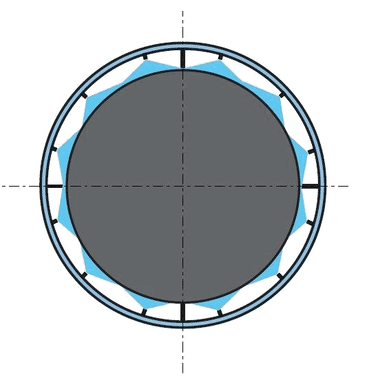 Схема расстановки форсунок в круглом трубопроводе 