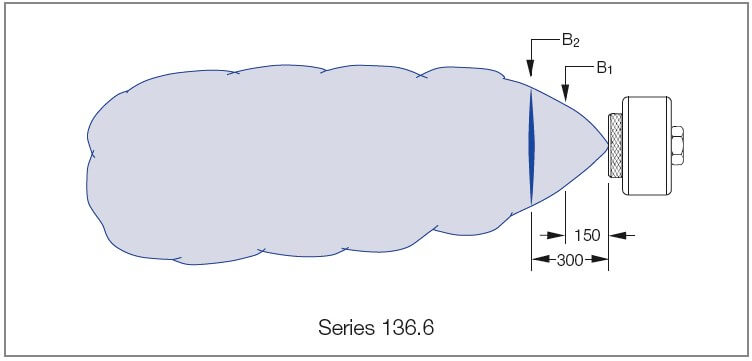 Дальность потока пневматической форсунки с плоской струей серии 136.6