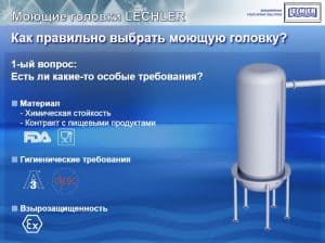 Краткая презентация по критериям подбора моющей головки
